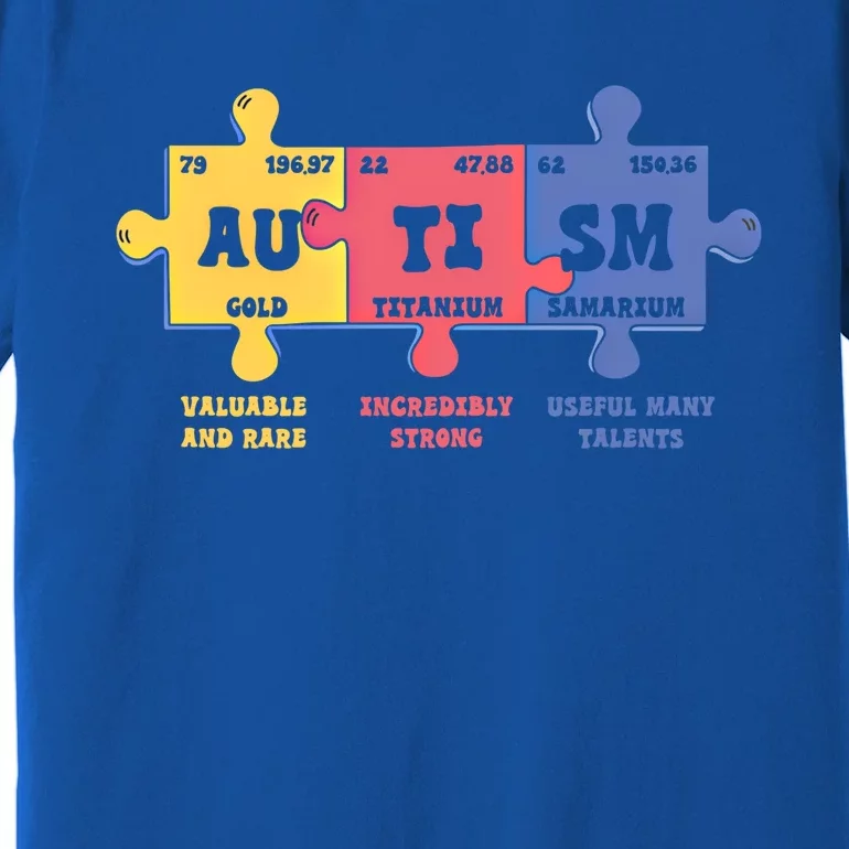 Autism Awareness Month Elets Periodic Table Design Cute Gift Premium T-Shirt