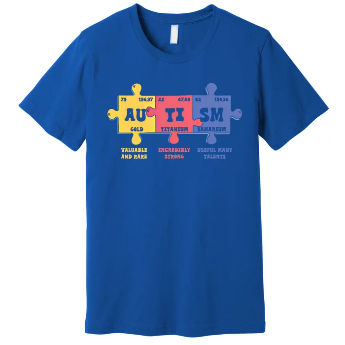 Autism Awareness Month Elets Periodic Table Design Cute Gift Premium T-Shirt