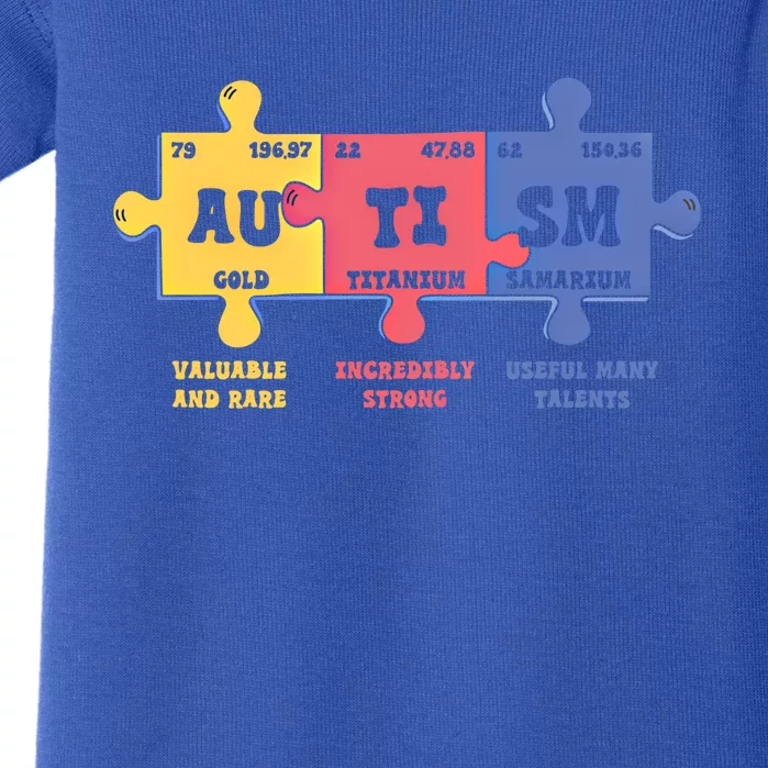 Autism Awareness Month Elets Periodic Table Design Cute Gift Baby Bodysuit