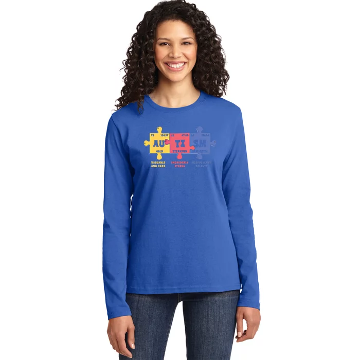 Autism Awareness Month Elets Periodic Table Design Cute Gift Ladies Long Sleeve Shirt