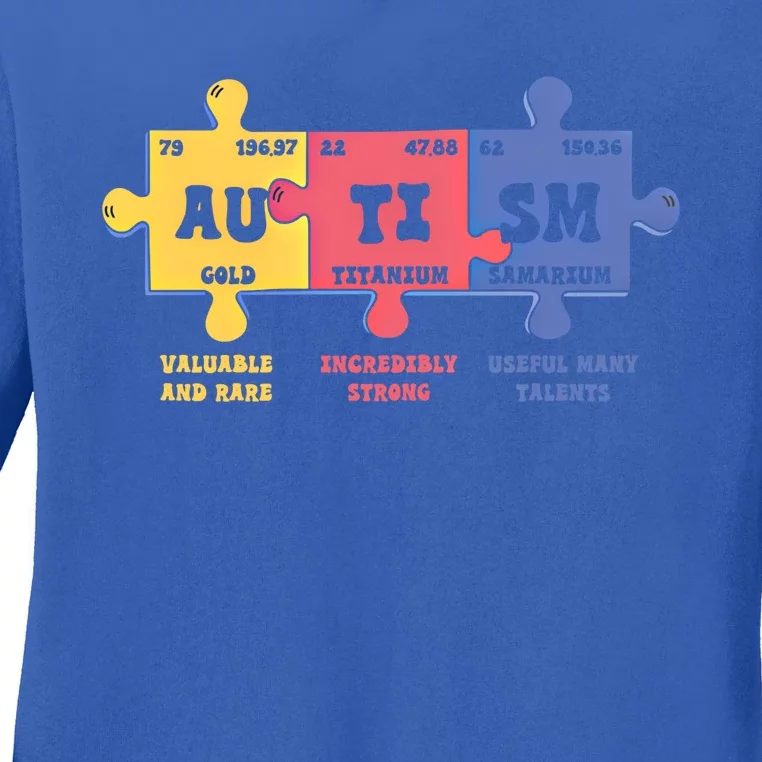 Autism Awareness Month Elets Periodic Table Design Cute Gift Ladies Long Sleeve Shirt