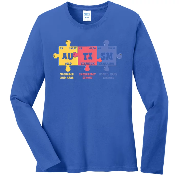 Autism Awareness Month Elets Periodic Table Design Cute Gift Ladies Long Sleeve Shirt