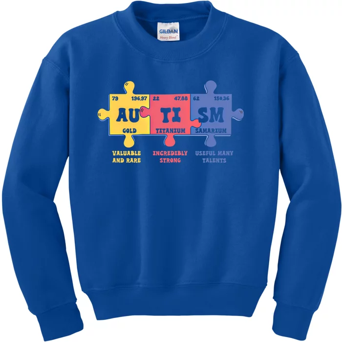 Autism Awareness Month Elets Periodic Table Design Cute Gift Kids Sweatshirt