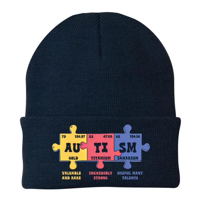 Autism Awareness Month Elets Periodic Table Design Cute Gift Knit Cap Winter Beanie