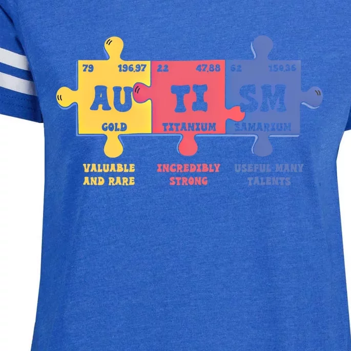 Autism Awareness Month Elets Periodic Table Design Cute Gift Enza Ladies Jersey Football T-Shirt