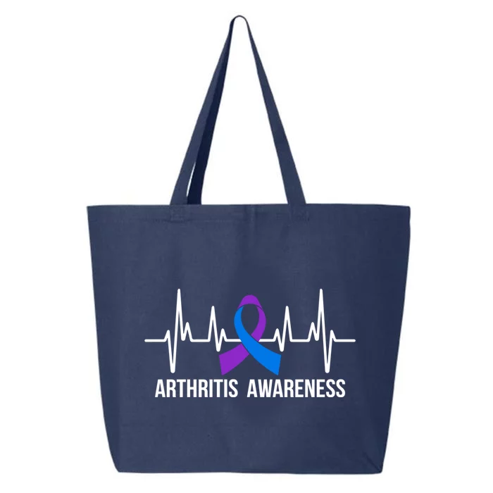 Arthritis Awareness Month Purple And Blue Ribbon Heartbeat Great Gift 25L Jumbo Tote