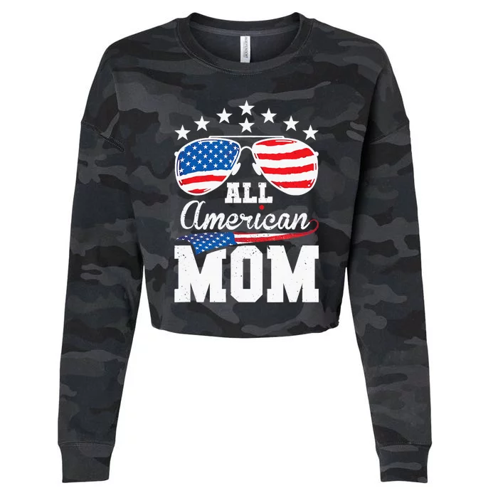 All American Mom 4th of July Matching Family Cropped Pullover Crew