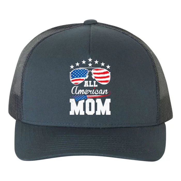 All American Mom 4th of July Matching Family Yupoong Adult 5-Panel Trucker Hat