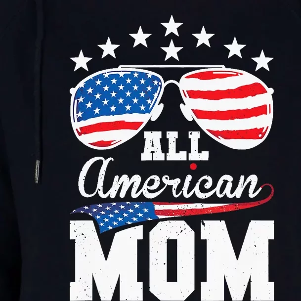 All American Mom 4th of July Matching Family Womens Funnel Neck Pullover Hood