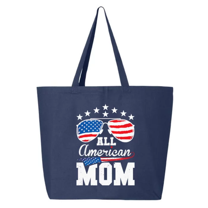 All American Mom 4th of July Matching Family 25L Jumbo Tote