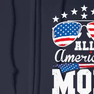 All American Mom 4th of July Matching Family Full Zip Hoodie