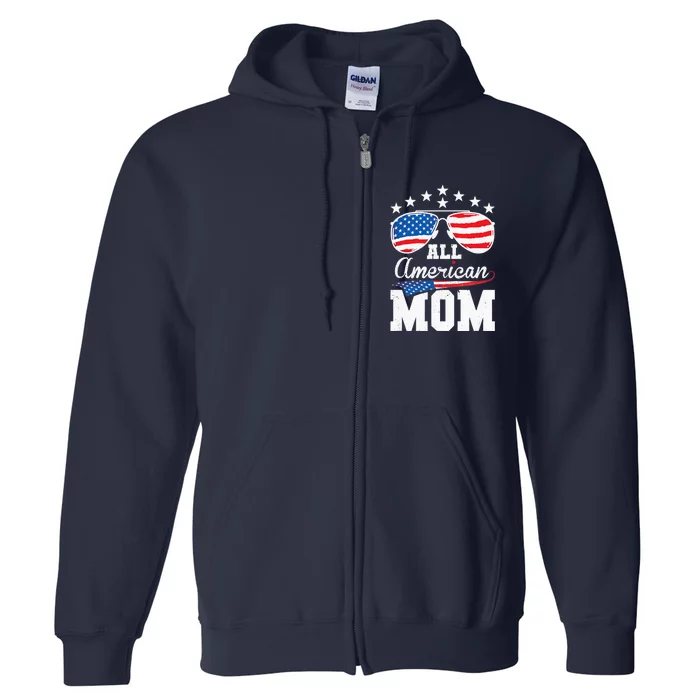 All American Mom 4th of July Matching Family Full Zip Hoodie