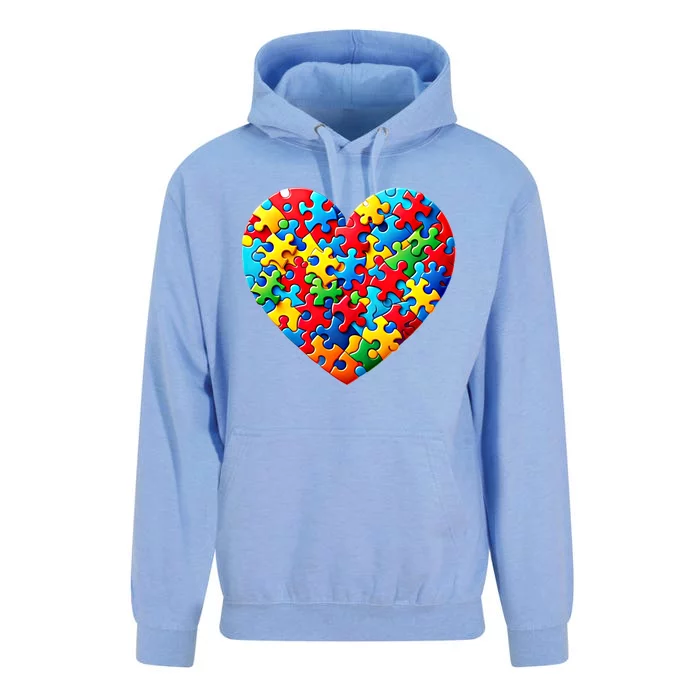 Autism Awareness Month Heart Shaped Puzzle Pieces Gift Unisex Surf Hoodie