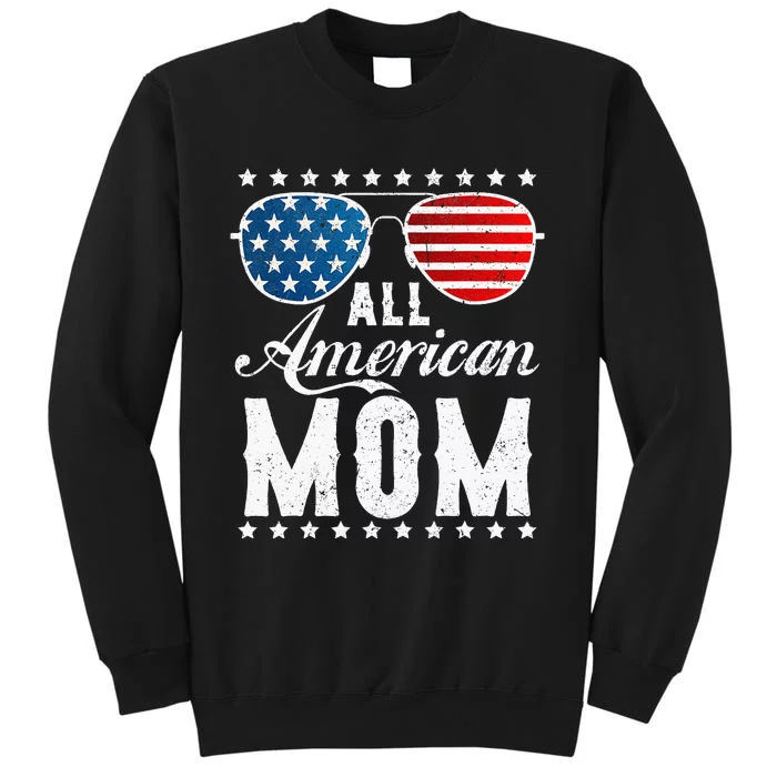 All American Mom USA Flag 4th of July Matching Sunglasses Tall Sweatshirt