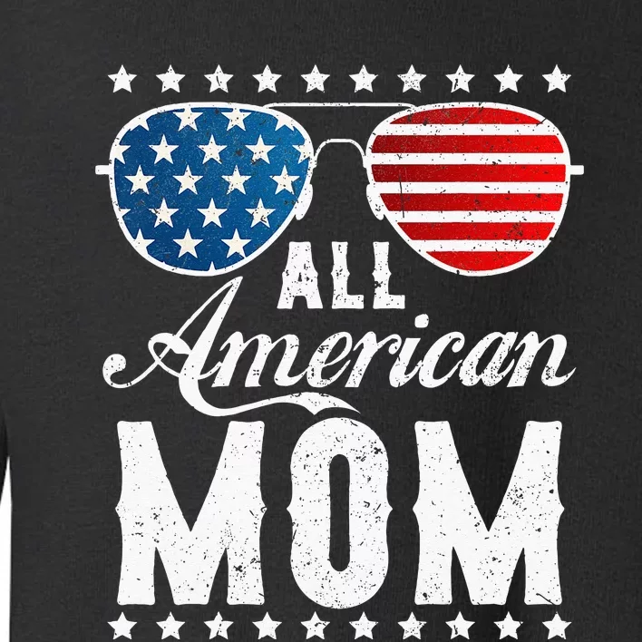 All American Mom USA Flag 4th of July Matching Sunglasses Toddler Sweatshirt