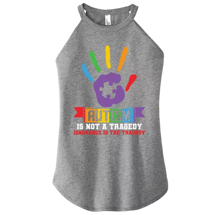 Autism Awareness Month Teacher Paraprofessionals Acceptance Meaningful Gift Women’s Perfect Tri Rocker Tank