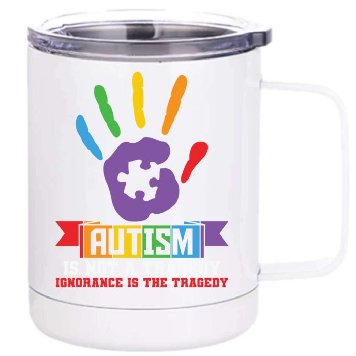 Autism Awareness Month Teacher Paraprofessionals Acceptance Meaningful Gift Front & Back 12oz Stainless Steel Tumbler Cup