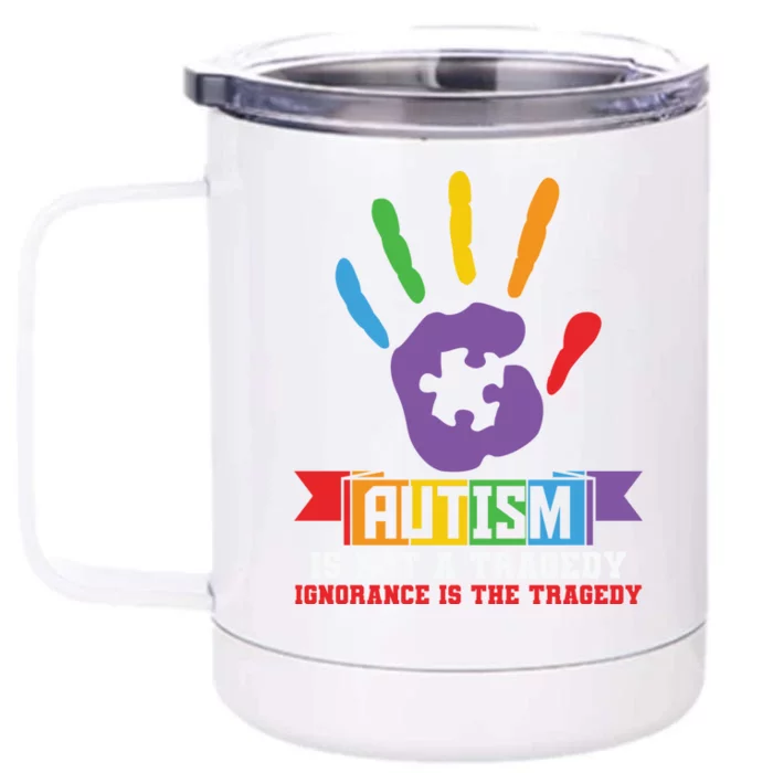 Autism Awareness Month Teacher Paraprofessionals Acceptance Meaningful Gift Front & Back 12oz Stainless Steel Tumbler Cup