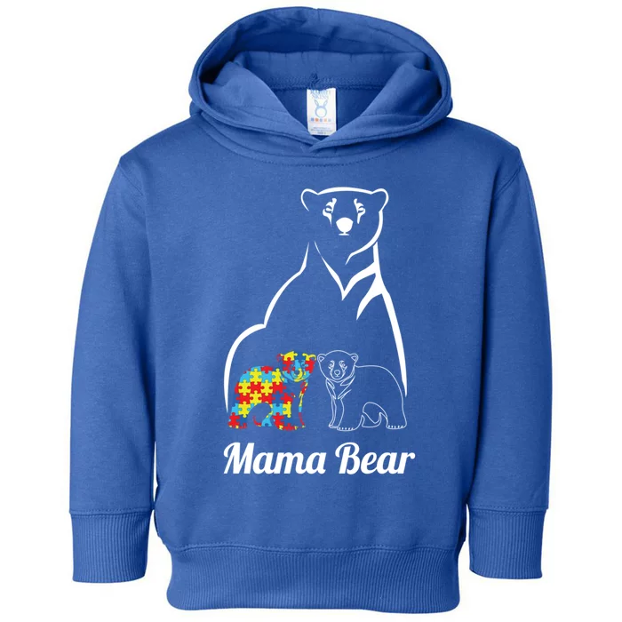 Autism Awareness Mama Bear Mom Autistic Gift Toddler Hoodie