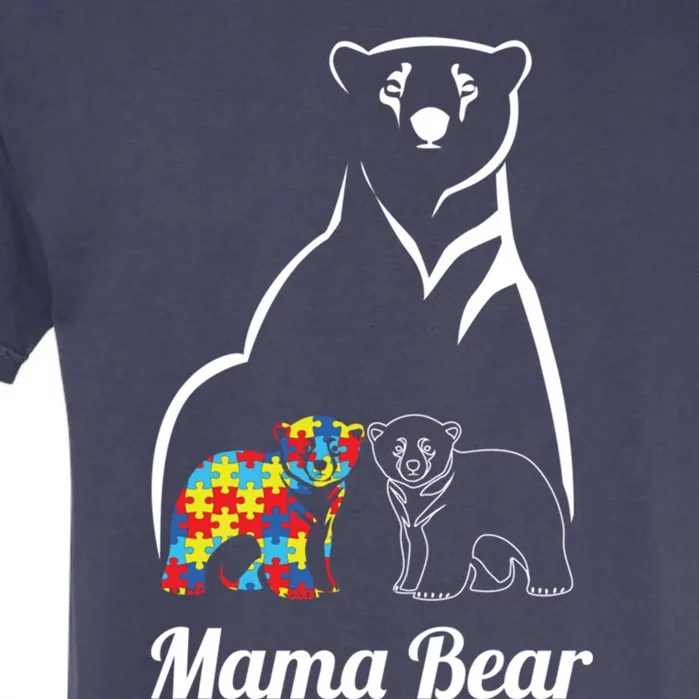 Autism Awareness Mama Bear Mom Autistic Gift Garment-Dyed Heavyweight T-Shirt