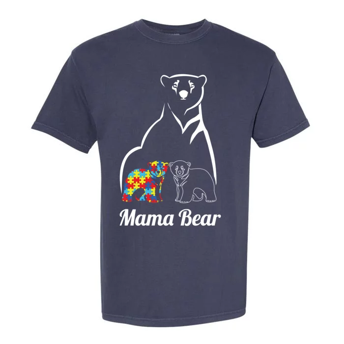 Autism Awareness Mama Bear Mom Autistic Gift Garment-Dyed Heavyweight T-Shirt