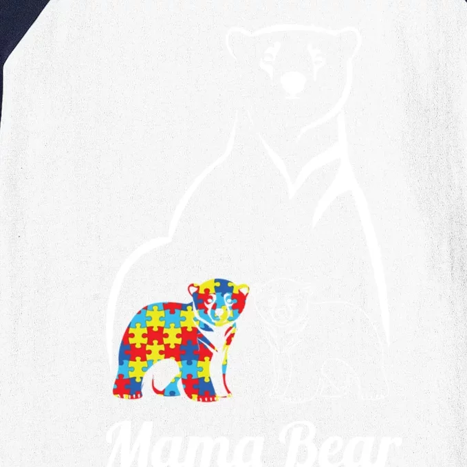 Autism Awareness Mama Bear Mom Autistic Gift Baseball Sleeve Shirt