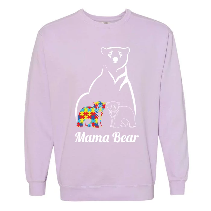 Autism Awareness Mama Bear Mom Autistic Gift Garment-Dyed Sweatshirt