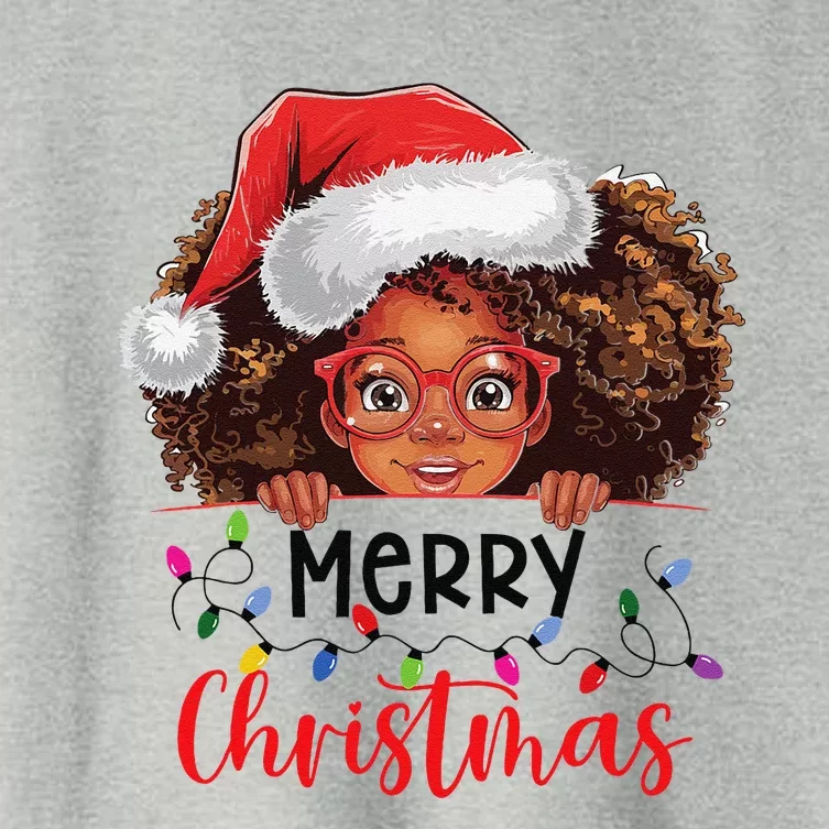 African American Merry Christmas African Black Women Women's Crop Top Tee