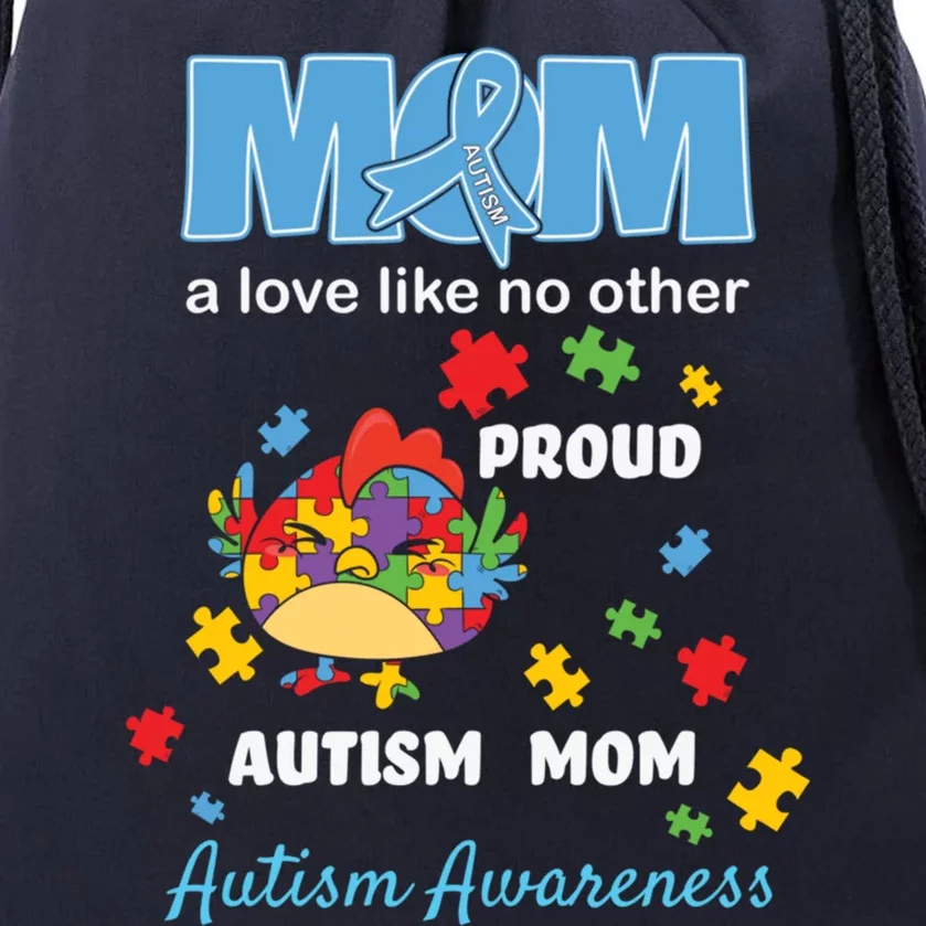 Autism Awareness Mom Mother Love Proud Autism Mama Chicken Gift Drawstring Bag