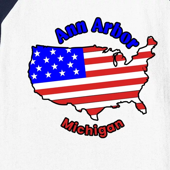 Ann Arbor Michigan Baseball Sleeve Shirt