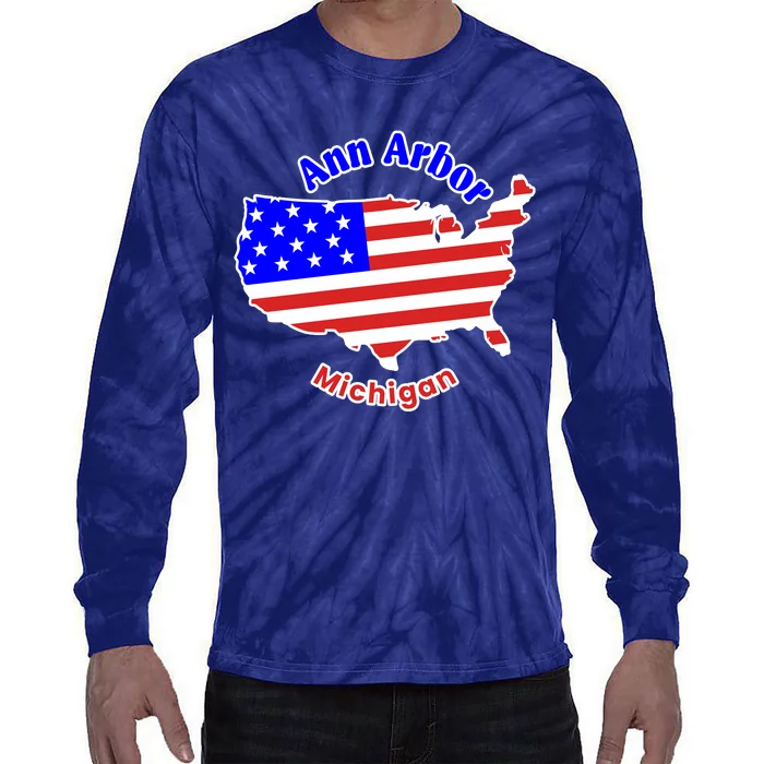 Ann Arbor Michigan Tie-Dye Long Sleeve Shirt