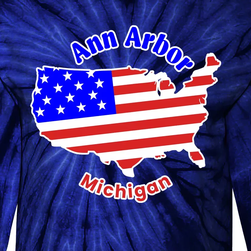 Ann Arbor Michigan Tie-Dye Long Sleeve Shirt