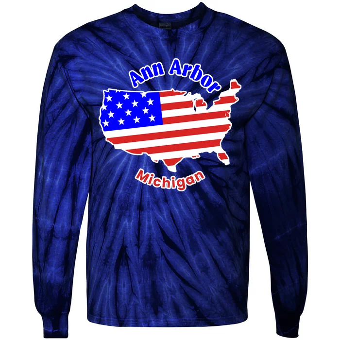 Ann Arbor Michigan Tie-Dye Long Sleeve Shirt