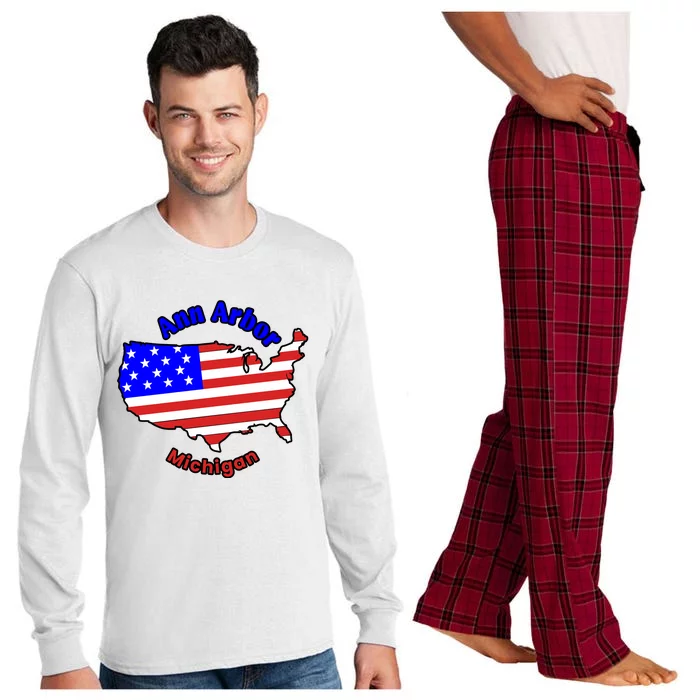 Ann Arbor Michigan Long Sleeve Pajama Set