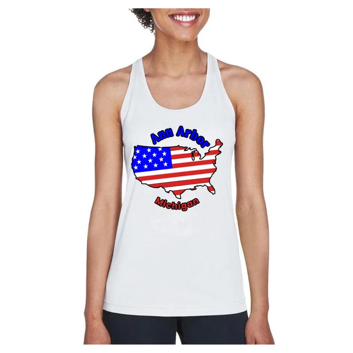 Ann Arbor Michigan Women's Racerback Tank