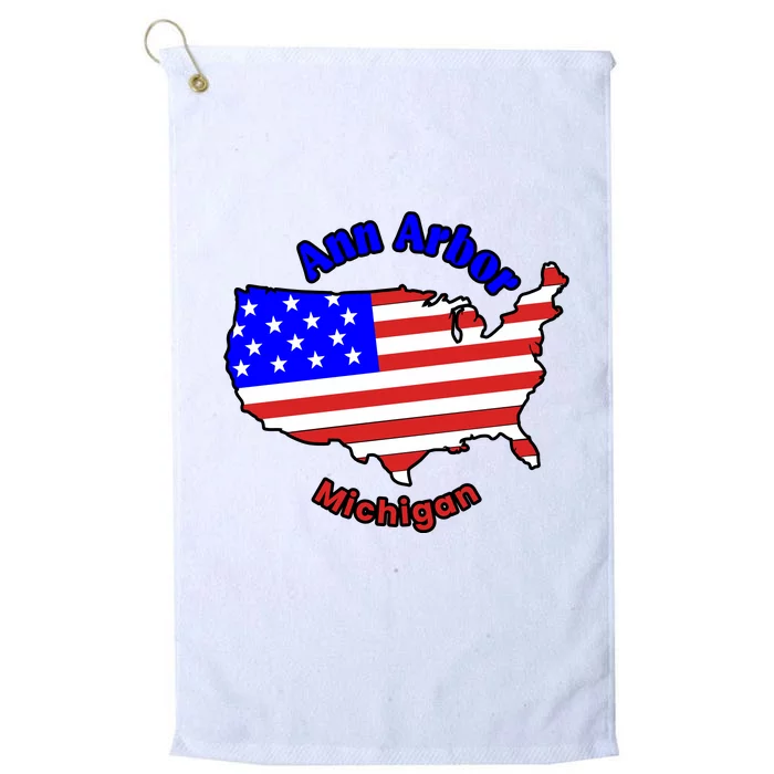 Ann Arbor Michigan Platinum Collection Golf Towel