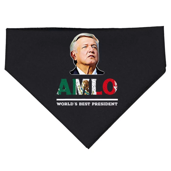 Amlo Andres Manuel Lopez Obrador Mexican USA-Made Doggie Bandana