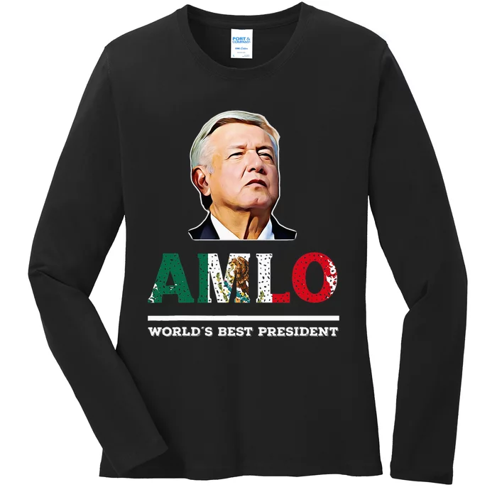 Amlo Andres Manuel Lopez Obrador Mexican Ladies Long Sleeve Shirt