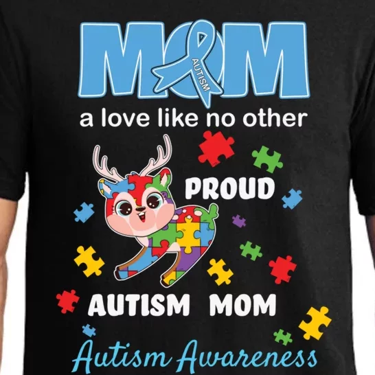 Autism Awareness Mom Mother Love Proud Autism Mama Deer Cool Gift Pajama Set