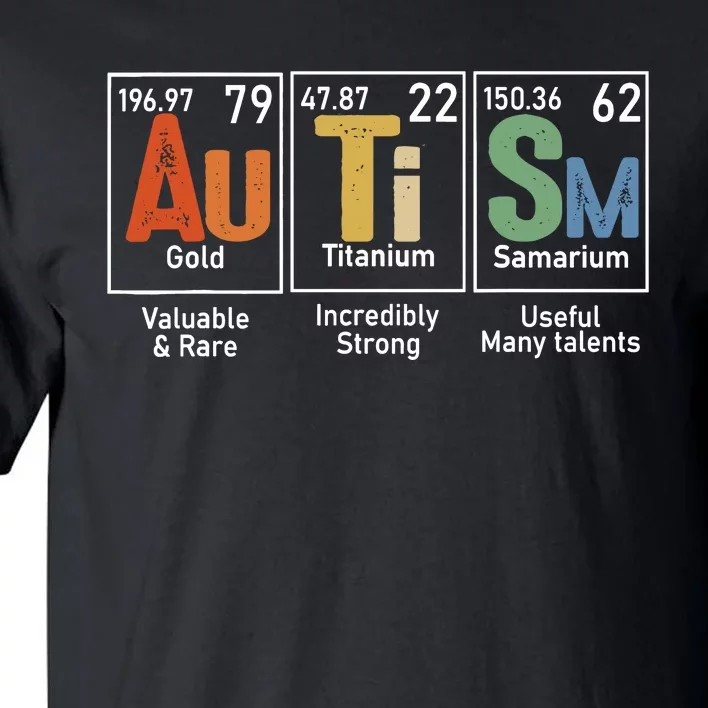 Autism Awareness Month Periodic Table Elements Tall T-Shirt