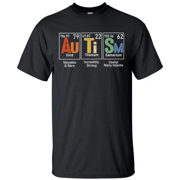 Autism Awareness Month Periodic Table Elements Tall T-Shirt