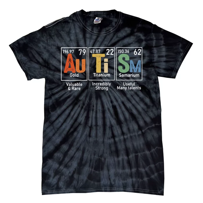 Autism Awareness Month Periodic Table Elements Tie-Dye T-Shirt