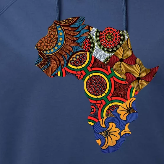 Ankara African Map By Berts Great Gift Performance Fleece Hoodie