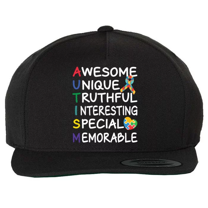 Autism Awareness Month Awesome Autism Awareness Gift Wool Snapback Cap