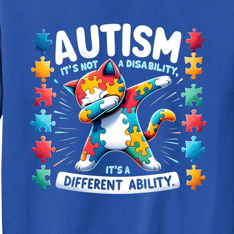 Autism Awareness Month Autism Cat Dabbing Support Autism Cute Gift Tall Sweatshirt