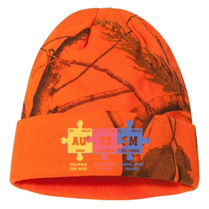 Autism Awareness Month Elets Periodic Table Design Funny Gift Kati - 12in Camo Beanie