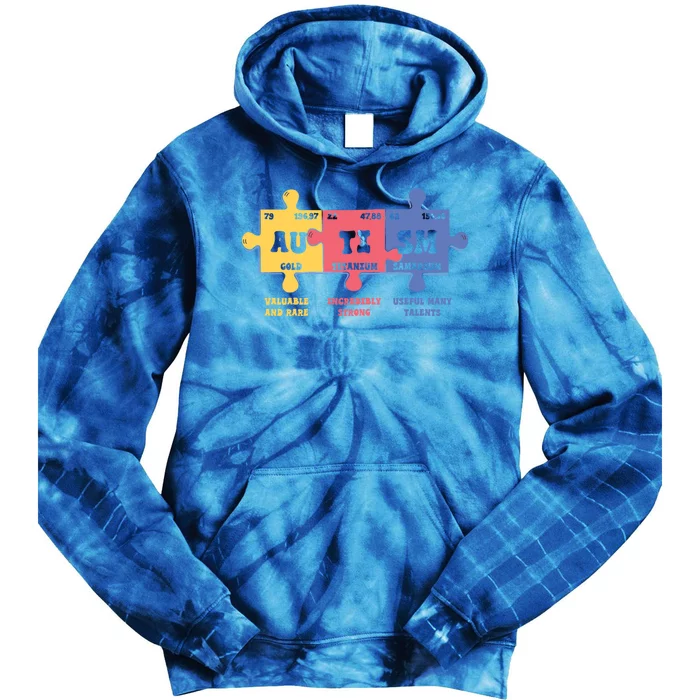 Autism Awareness Month Elets Periodic Table Design Funny Gift Tie Dye Hoodie