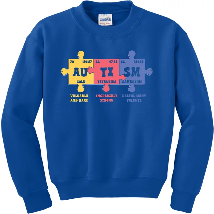 Autism Awareness Month Elets Periodic Table Design Funny Gift Kids Sweatshirt