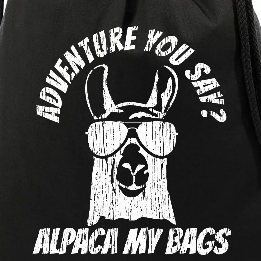 Adventure Alpaca My Bags Drawstring Bag