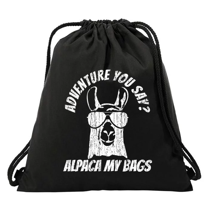 Adventure Alpaca My Bags Drawstring Bag